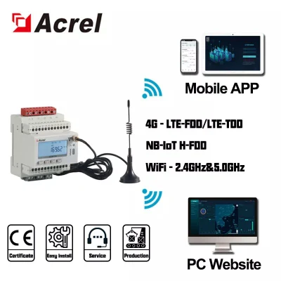 Adw300 Adw210 Adl400 Adl200 Compteur d'énergie électrique intelligent triphasé et monophasé Compteur de puissance avec certificat MID WiFi 4G Lora Lorawan en option pour Iot EMS