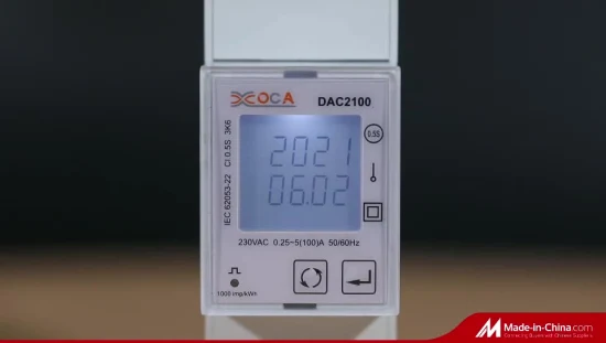 Dac2101 Rail DIN Monophasé Affichage LCD Compteur d'énergie Modbus multi-tarif